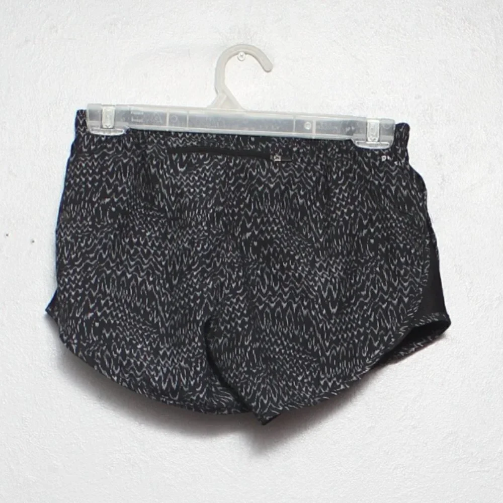 Nike running Dri-fit black and white pattern athletic shorts